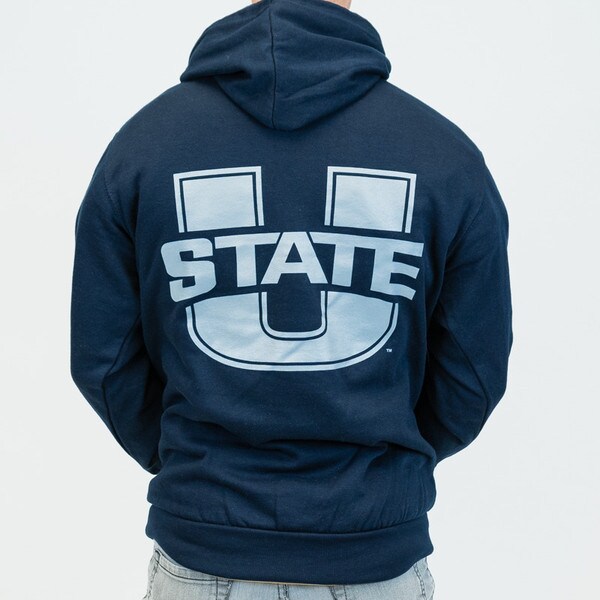 Navy, U-State, Aggie Bull, Hoodie